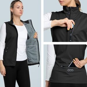 33,000 ft Black Sleeveless Lightweight Running Vest Windproof Reflective SzXXXL